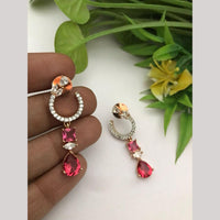 FS Collection Glamorous Gold-Plated with Brilliant American Diamonds Dangler Earrings
