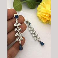 FS Collection Designer Silver-Plated American Diamonds Dangler Earrings