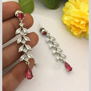 FS Collection Designer Silver-Plated American Diamonds Dangler Earrings