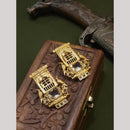 FS Collection Gold-Plated Crystal & Birds Nature-Inspired Elegance Dangler Earrings