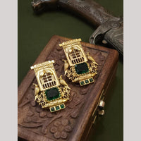 FS Collection Gold-Plated Crystal & Birds Nature-Inspired Elegance Dangler Earrings