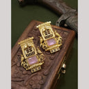 FS Collection Gold-Plated Crystal & Birds Nature-Inspired Elegance Dangler Earrings
