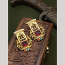 FS Collection Gold-Plated Crystal & Birds Nature-Inspired Elegance Dangler Earrings
