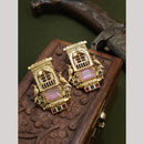 FS Collection Gold-Plated Crystal & Birds Nature-Inspired Elegance Dangler Earrings