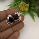 FS Collection Rose Gold Plated American Diamond Elegant Sparkle Stud Earrings