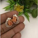 FS Collection Rose Gold Plated American Diamond Elegant Sparkle Stud Earrings