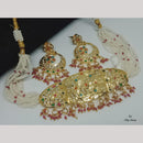 FS Collection Stunning Gold Plated Choker Necklace Set with Austrian Stones & Pearls