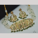 FS Collection Stunning Gold Plated Choker Necklace Set with Austrian Stones & Pearls