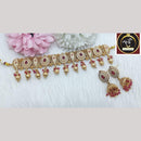 FS Collection Timeless Gold Plated Pota and Pearls Choker Necklace Set