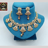 FS Collection Women's Gold Plated Crystal Necklace Set