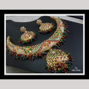 FS Collection Royal Gold Plated Necklace Set with Pota Beads and Pearls