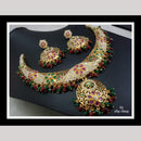 FS Collection Royal Gold Plated Necklace Set with Pota Beads and Pearls