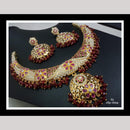 FS Collection Royal Gold Plated Necklace Set with Pota Beads and Pearls