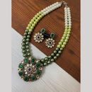 FS Collection 2 Tone Plated Kundan with Colorful Accents Necklace Set