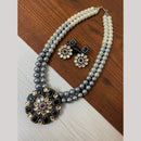 FS Collection 2 Tone Plated Kundan with Colorful Accents Necklace Set