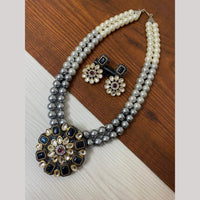 FS Collection 2 Tone Plated Kundan with Colorful Accents Necklace Set