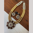 FS Collection 2 Tone Plated Kundan with Colorful Accents Necklace Set