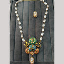 FS Collection Artistic Gold Plated Elegance Multi-Color Meenakari Long Necklace Set