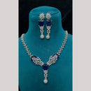FS Collection Premium Silver Plated American Diamond Necklace Set
