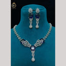 FS Collection Premium Silver Plated American Diamond Necklace Set