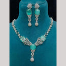 FS Collection Premium Silver Plated American Diamond Necklace Set