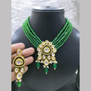Fs Collection Elegant Gold Plated Kundan & Beads Necklace Set