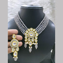 Fs Collection Elegant Gold Plated Kundan & Beads Necklace Set