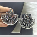 FS Collection Oxidised Plated Pota Stone And Pearl Embellishments Dangler Earrings
