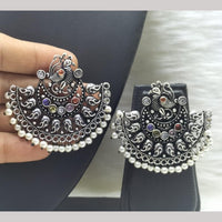 FS Collection Oxidised Plated Pota Stone And Pearl Embellishments Dangler Earrings
