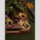 FS Collection Gold Plated with Kundan & Beads Perfect for Traditional Wear Long Necklace Set