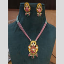 FS Collection Gold Plated with Kundan & Beads Perfect for Traditional Wear Long Necklace Set