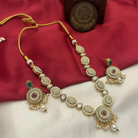 FS Collection Luxury Gold Plated Crystal and Pearls Perfect for Festivities Necklace Se