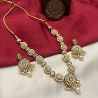 FS Collection Luxury Gold Plated Crystal and Pearls Perfect for Festivities Necklace Se