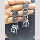 FS Collection Antique Oxidised Plated Stylish Pota Stones Dangler Earrings
