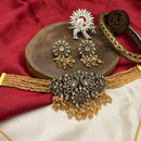 FS Collection 2 Tone Kundan Beads Bridal & Ethnic Wear Choker Necklace Set