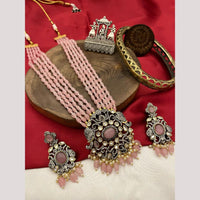 FS Collection 2 Tone Kundan Beads Bridal & Ethnic Wear Long Necklace Set
