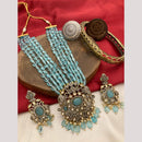 FS Collection 2 Tone Kundan Beads Bridal & Ethnic Wear Long Necklace Set