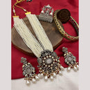 FS Collection 2 Tone Kundan Beads Bridal & Ethnic Wear Long Necklace Set