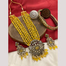 FS Collection 2 Tone Kundan Beads Bridal & Ethnic Wear Long Necklace Set
