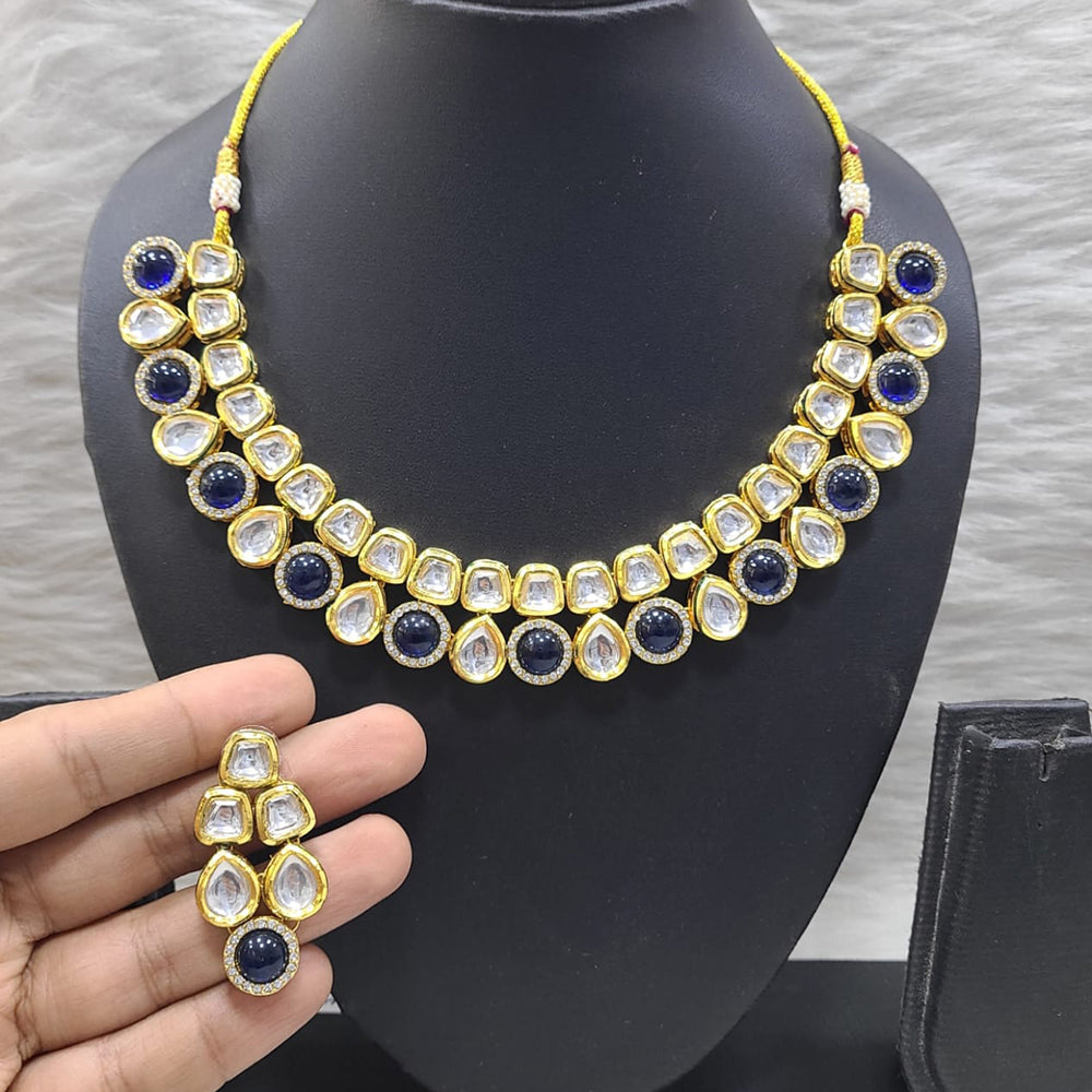 FS Collection Regal Spark Kundan Stone Necklace Set
