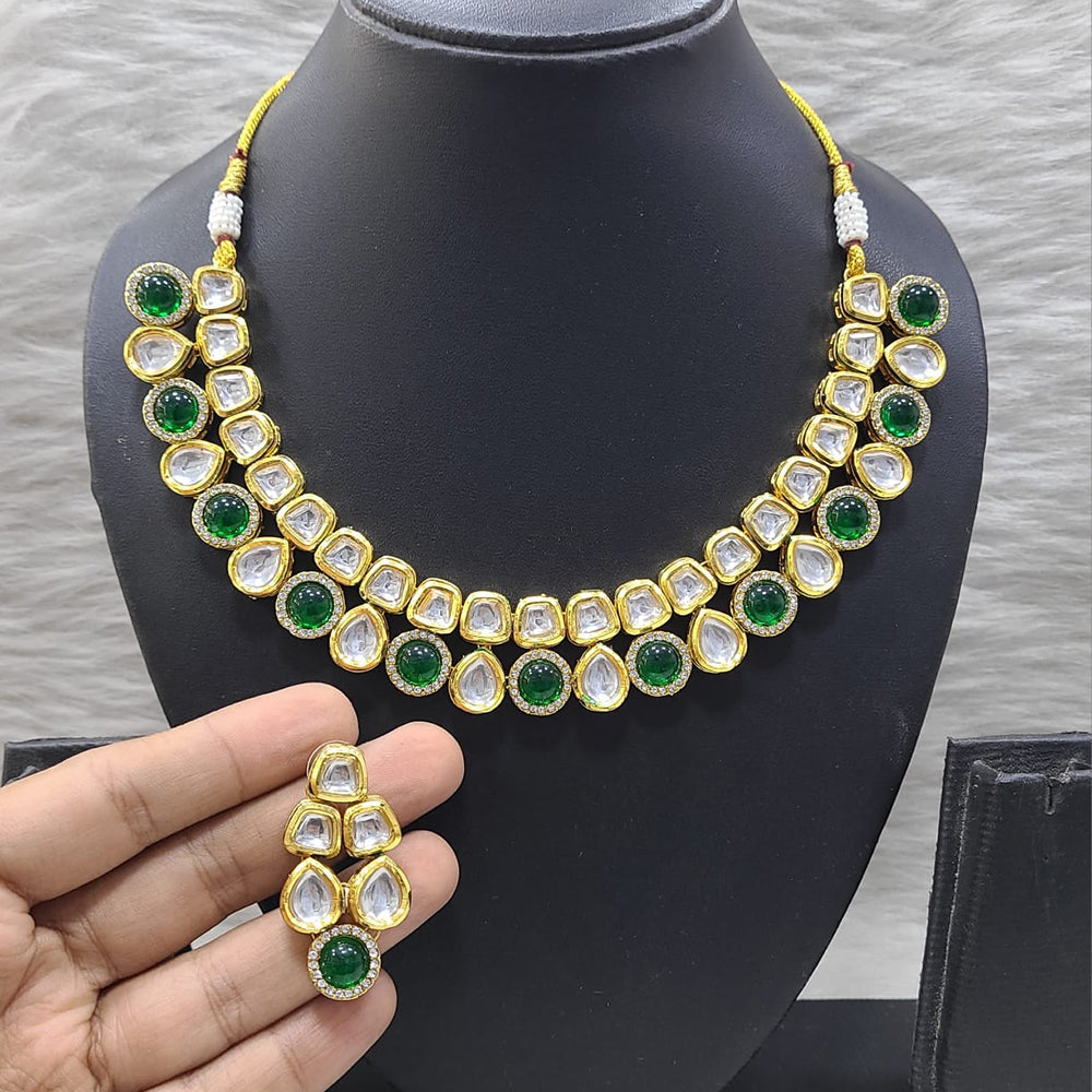 FS Collection Regal Spark Kundan Stone Necklace Set