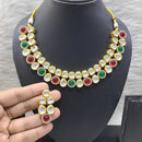 FS Collection Regal Spark Kundan Stone Necklace Set