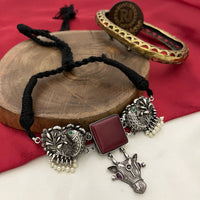 FS Collection Ethnic Oxidized Plated Choker Necklace