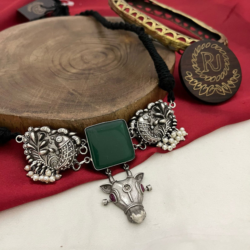 FS Collection Ethnic Oxidized Plated Choker Necklace