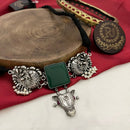 FS Collection Ethnic Oxidized Plated Choker Necklace