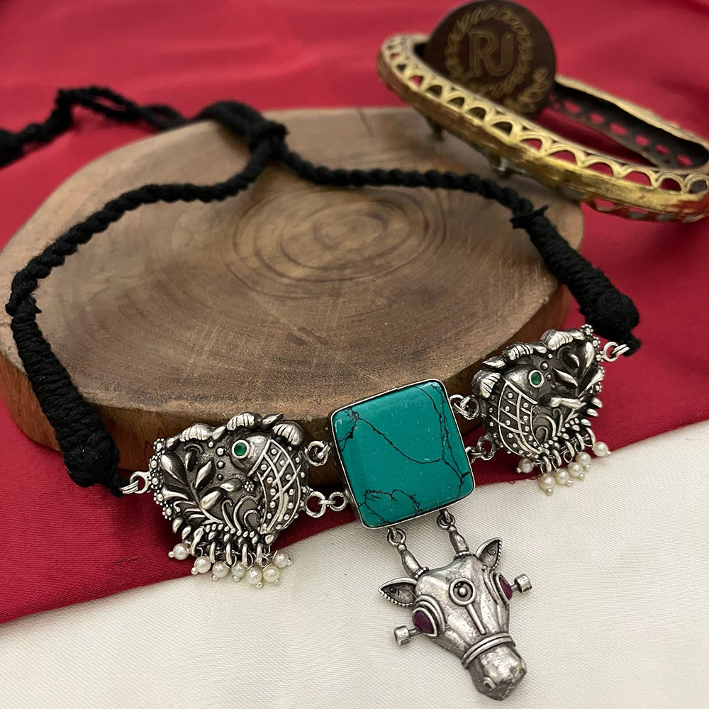 FS Collection Ethnic Oxidized Plated Choker Necklace