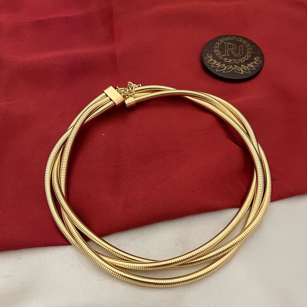 FS Collection Bold Elegance Gold Plated Fashion / Statement Necklace