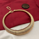 FS Collection Bold Elegance Gold Plated Fashion / Statement Necklace