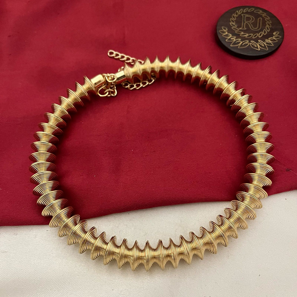 FS Collection Bold Elegance Gold Plated Fashion / Statement Necklace