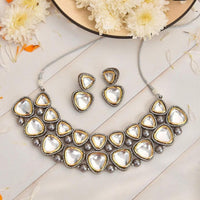 FS Collection Heritage Radiance 2-Tone Plated Kundan Necklace Set